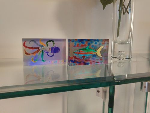 Customer photo review of 7.5 x 12.5 cm Free Standing Acrylic Photo Block