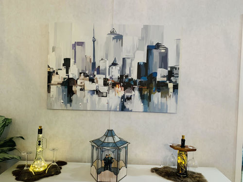 Customer photo review of 'Abstract Toronto' Framed Canvas
