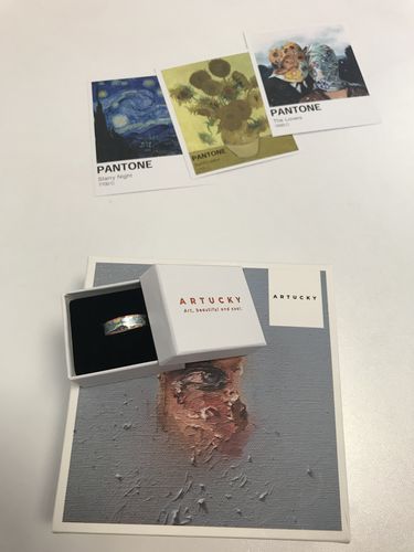 Customer photo review of Van Gogh Starry Night Tablo Tasarım İnce Yüzük