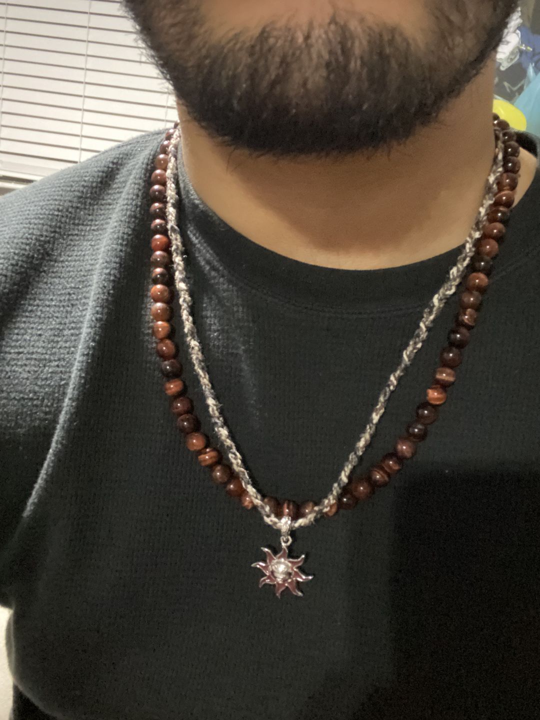 Customer photo review of SUNNY THE SOMBER SUN PENDANT