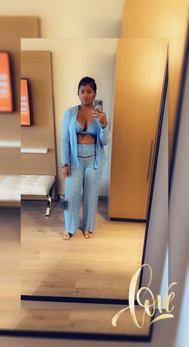 Customer photo review of Solid Color Laid Back Pant Suit Three Pieces