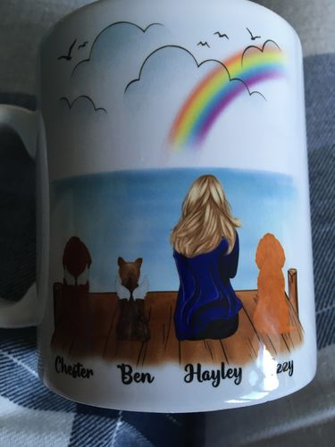Customer photo review of Girl & Dogs - Life is better with a dog Personalised Mug