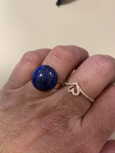 Customer photo review of BAGUE LAPIS LAZULI GM Plaqué Or 24k