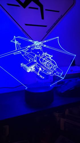 Customer photo review of AH-1Z "Viper" Helicopter - 3D Optical Illusion Lamp