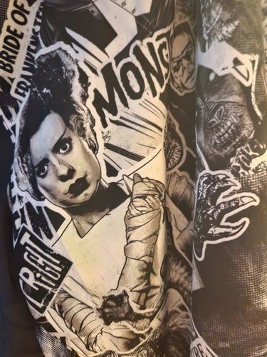 Customer photo review of Universal Monsters "Monster Mashup" – Reversible Bomber Jacket