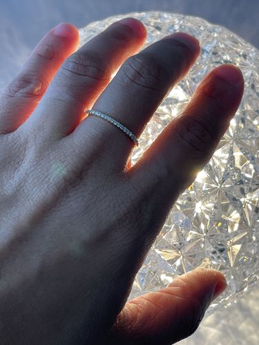 Customer photo review of Half Pave Diamond Ring