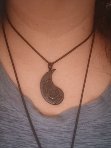 Customer photo review of Obsidian Dragon & Phoenix Couple Necklaces