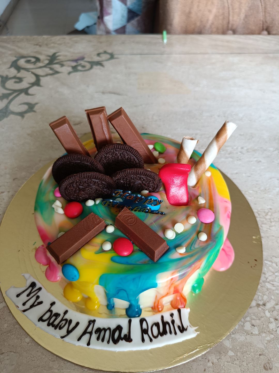 Customer photo review of Colorful Drip Cake