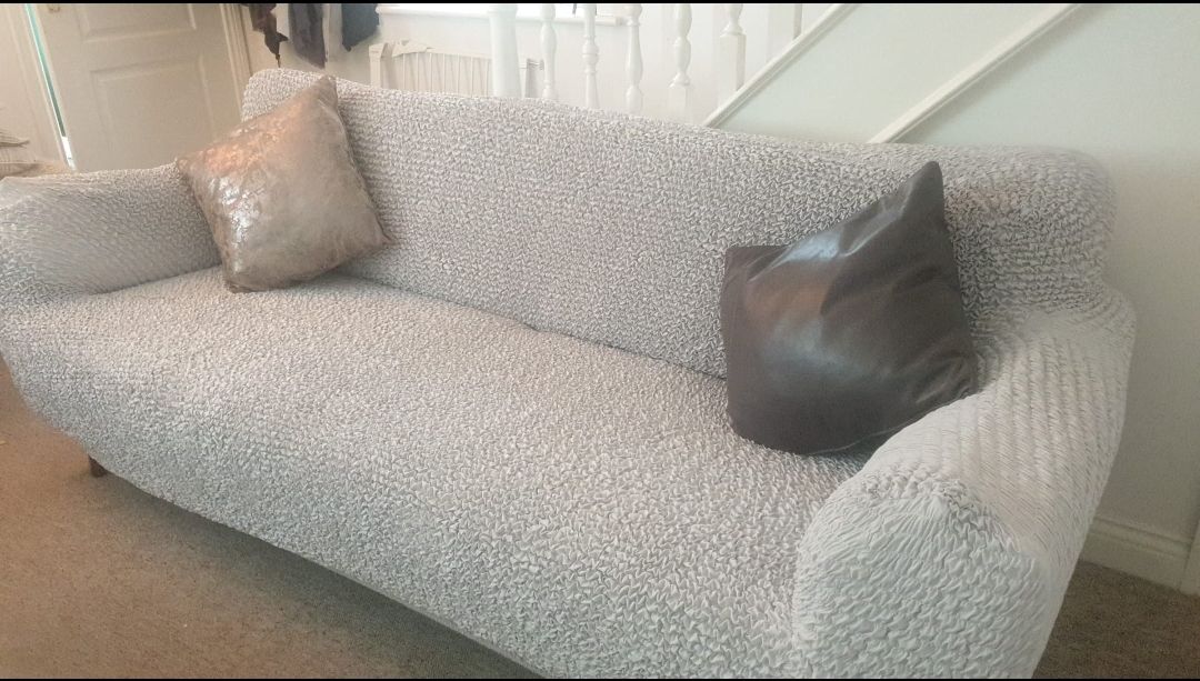 Customer photo review of 3 Seater Sofa Cover - Pearl, Microfibra