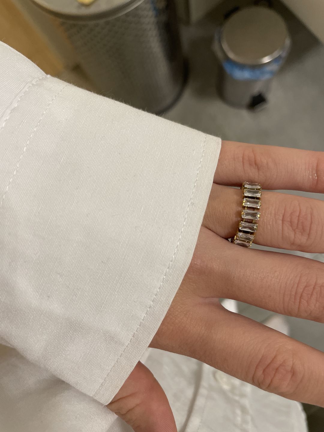 Customer photo review of Icy Baguette Ring | 18K vergoldet