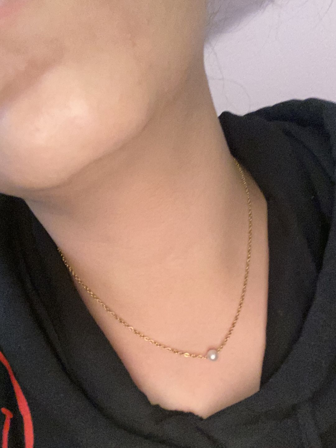 Customer photo review of Single Pearl | 18K vergoldete Perlenkette