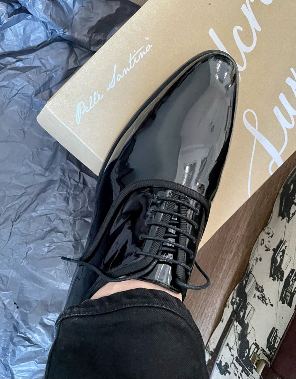 Customer photo review of Tux Patent Oxfords