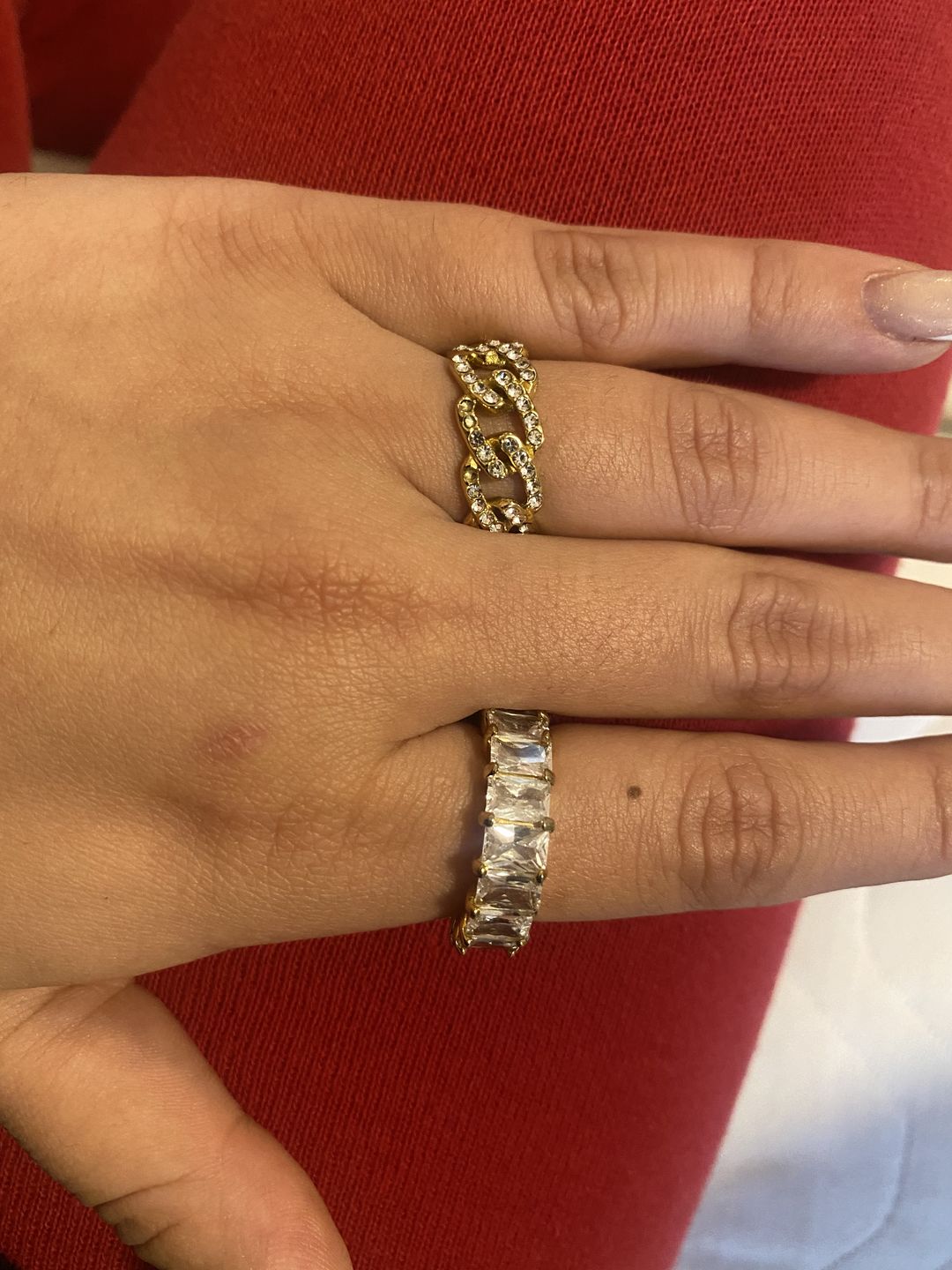 Customer photo review of Cube Stones Ring | 18K vergoldet