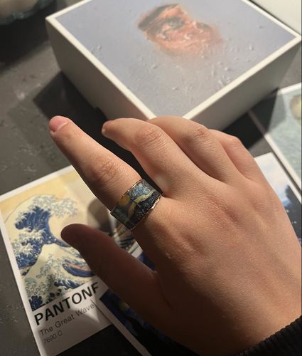Customer photo review of Van Gogh Starry Night Tablo Tasarım Yüzük