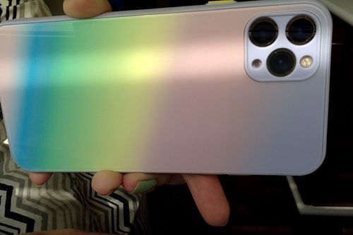 Customer photo review of Premium Gradient iPhone Case ( Glass Back )