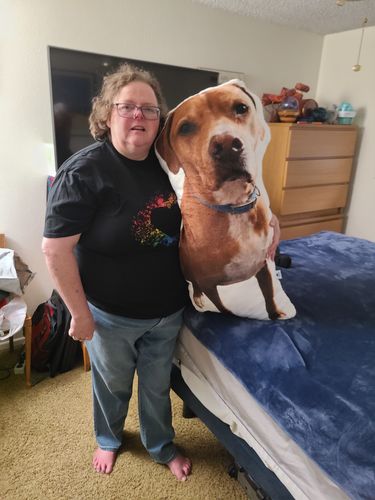 Customer photo review of Create A Custom Dog Pillow