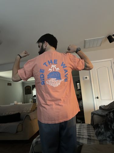 Customer photo review of Ride The Wave Pigment Dyed Tee