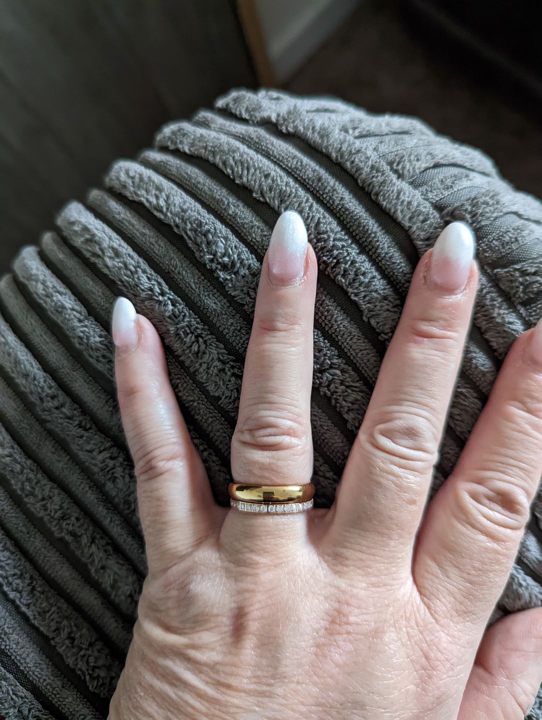 Customer photo review of Gold 2mm Half Glitz Ring