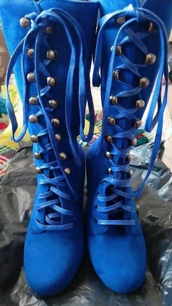 Customer photo review of Steampunk lace-up boots