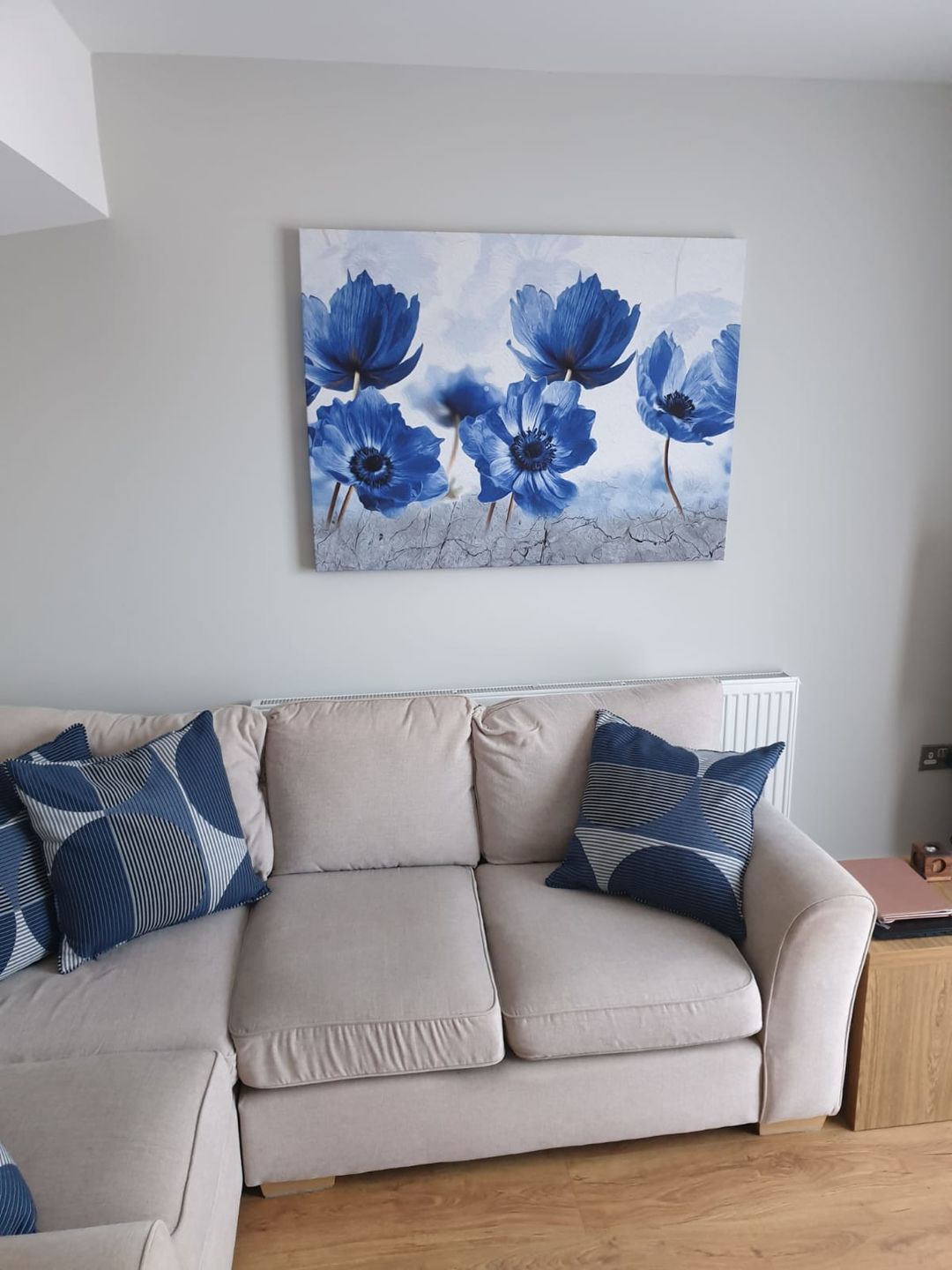 Customer photo review of Blue Flowers Canvas Print