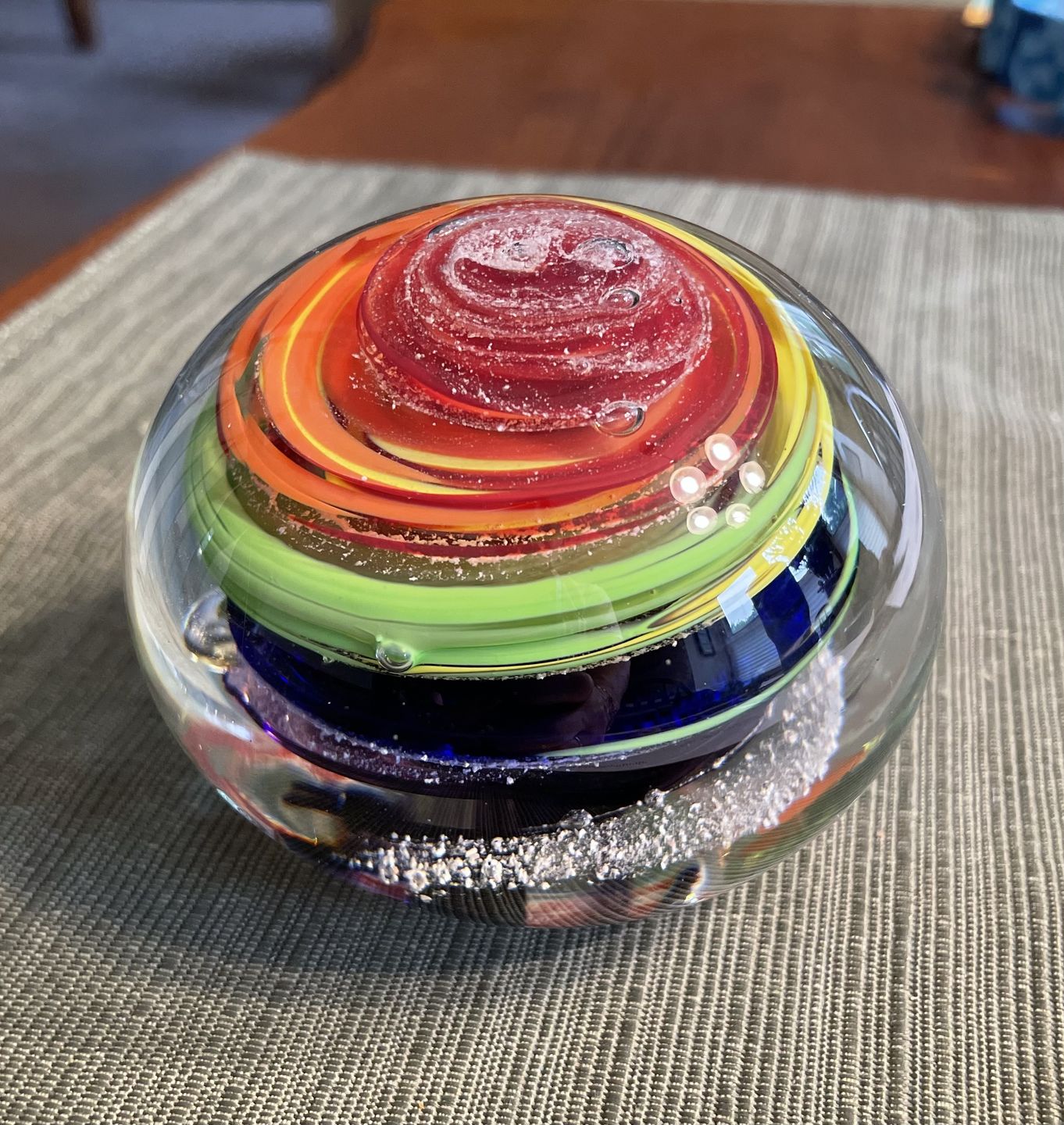 Customer photo review of Rainbow Bridge Swirl with Cremation Ash
