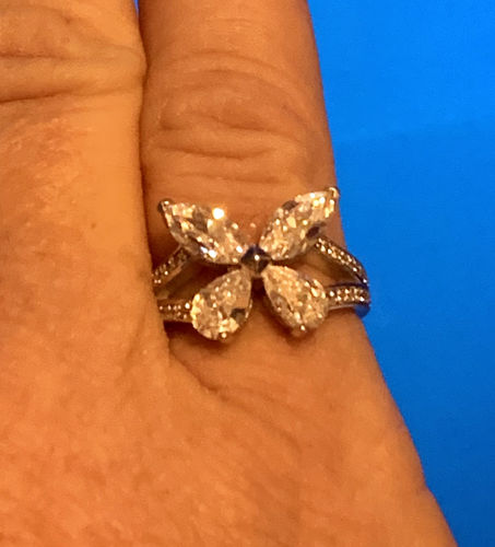 Customer photo review of Louily Butterfly Design Promise Ring Gift For Her In Sterling Silver