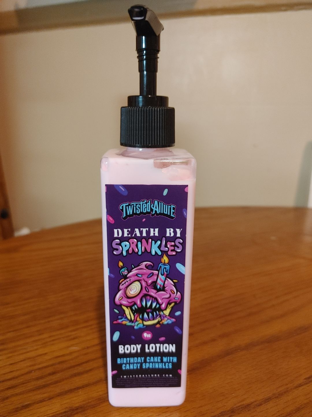 Customer photo review of Death by Sprinkles Body Lotion