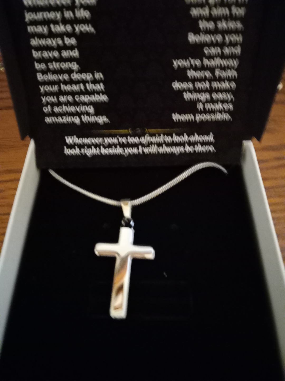 Customer photo review of To My Grandson - Artisan-Crafted Cross - Gift Set - SS178S