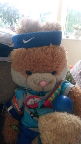Customer photo review of Eddy The Teddy Snuggle Blanket
