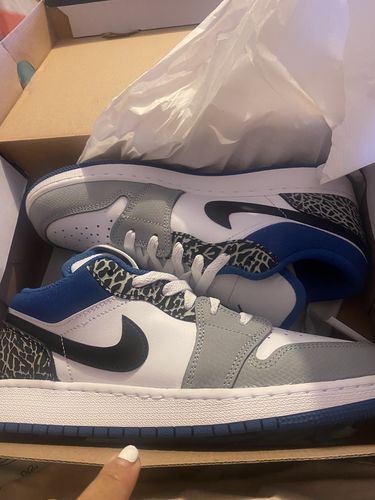 Customer photo review of Nike Air Jordan 1 Low 'True Blue' Women's (GS)