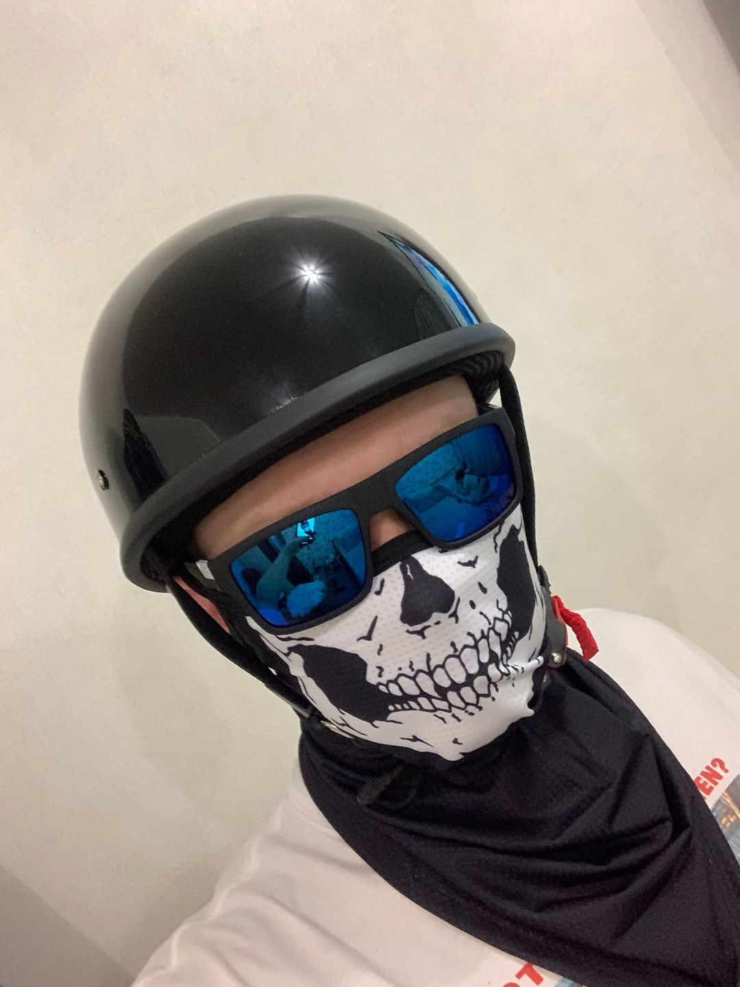Customer photo review of World's Smallest & Lightest DOT Open Beanie Helmet - Gloss Black