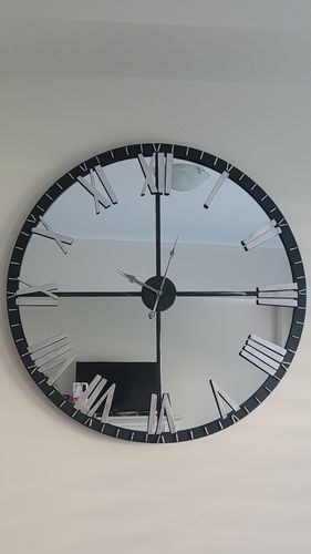 Customer photo review of 31.5" Oversized Rustic Mirrored Clock