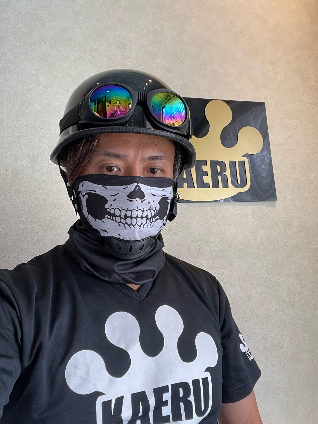 Customer photo review of Mayan Style Half Helmet Lightweight Face German Style DOT Helmet - Gloss Black