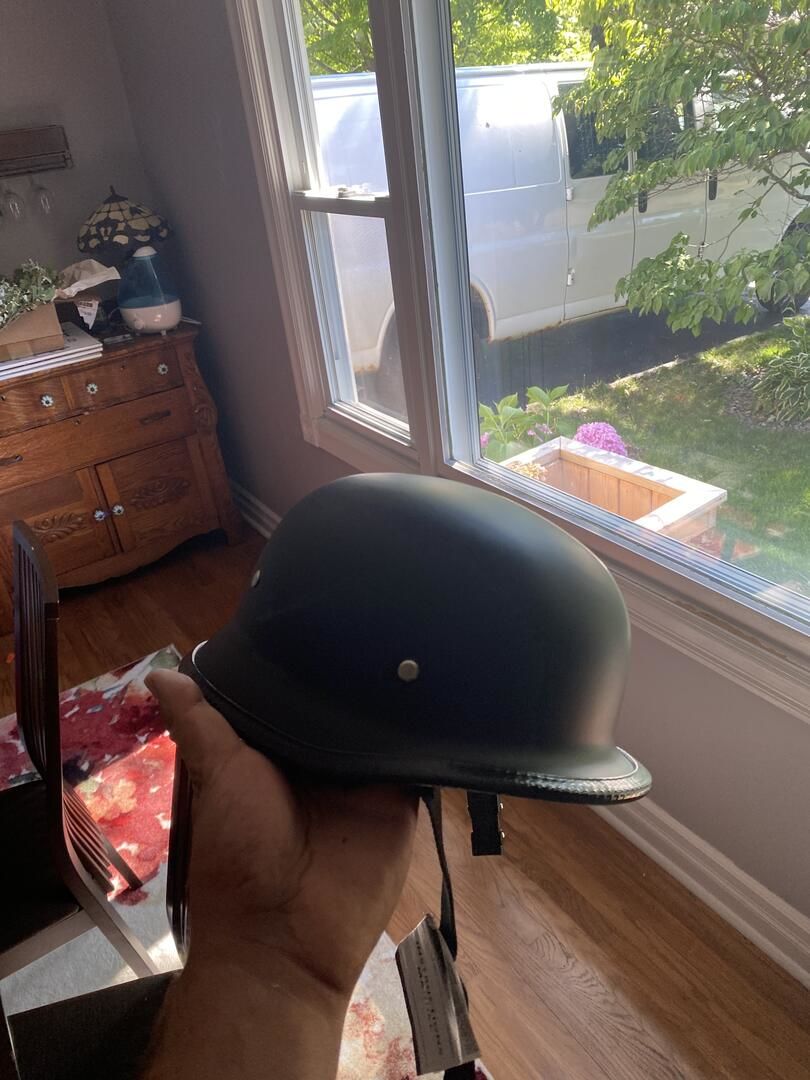 Customer photo review of Mayan Style Half Helmet Lightweight Face German Style DOT Helmet - Matte Black