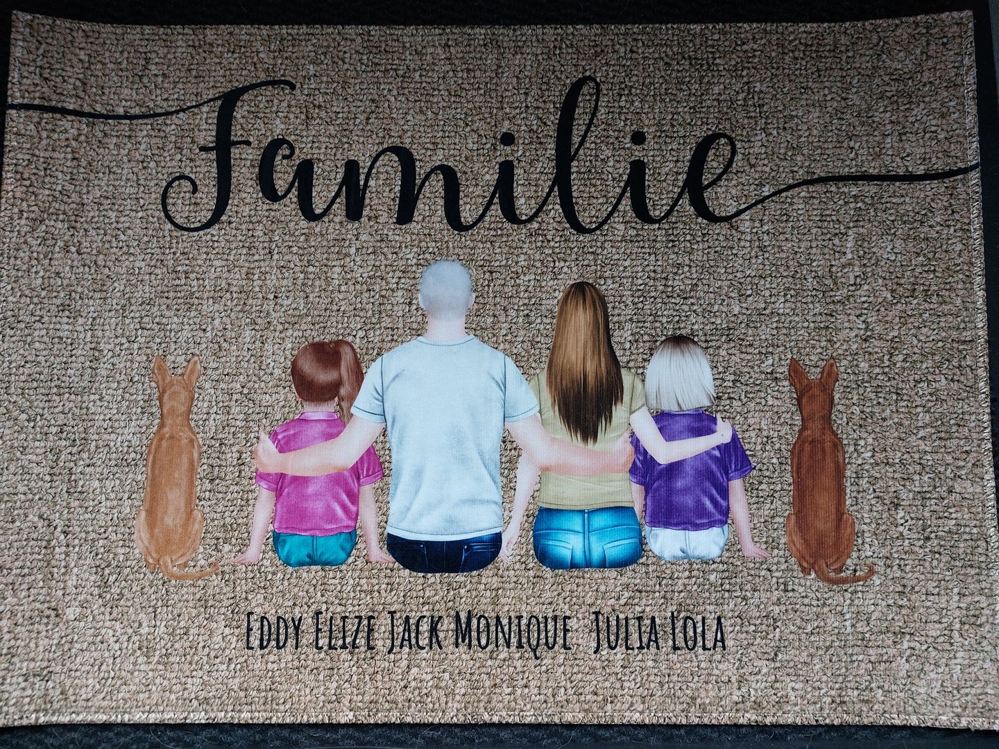 Customer photo review of Familie - Gepersonaliseerde deurmat