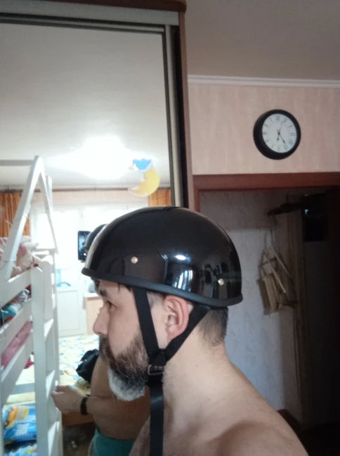 Customer photo review of World's Smallest & Lightest DOT Open Beanie Helmet - Gloss Black