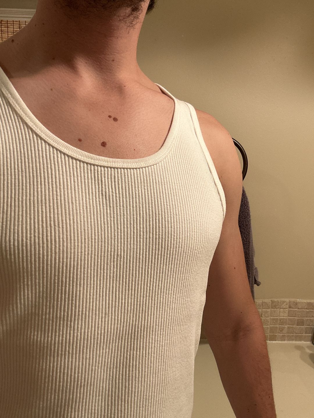 Customer photo review of 10.5 oz Cotton Tank Top - White