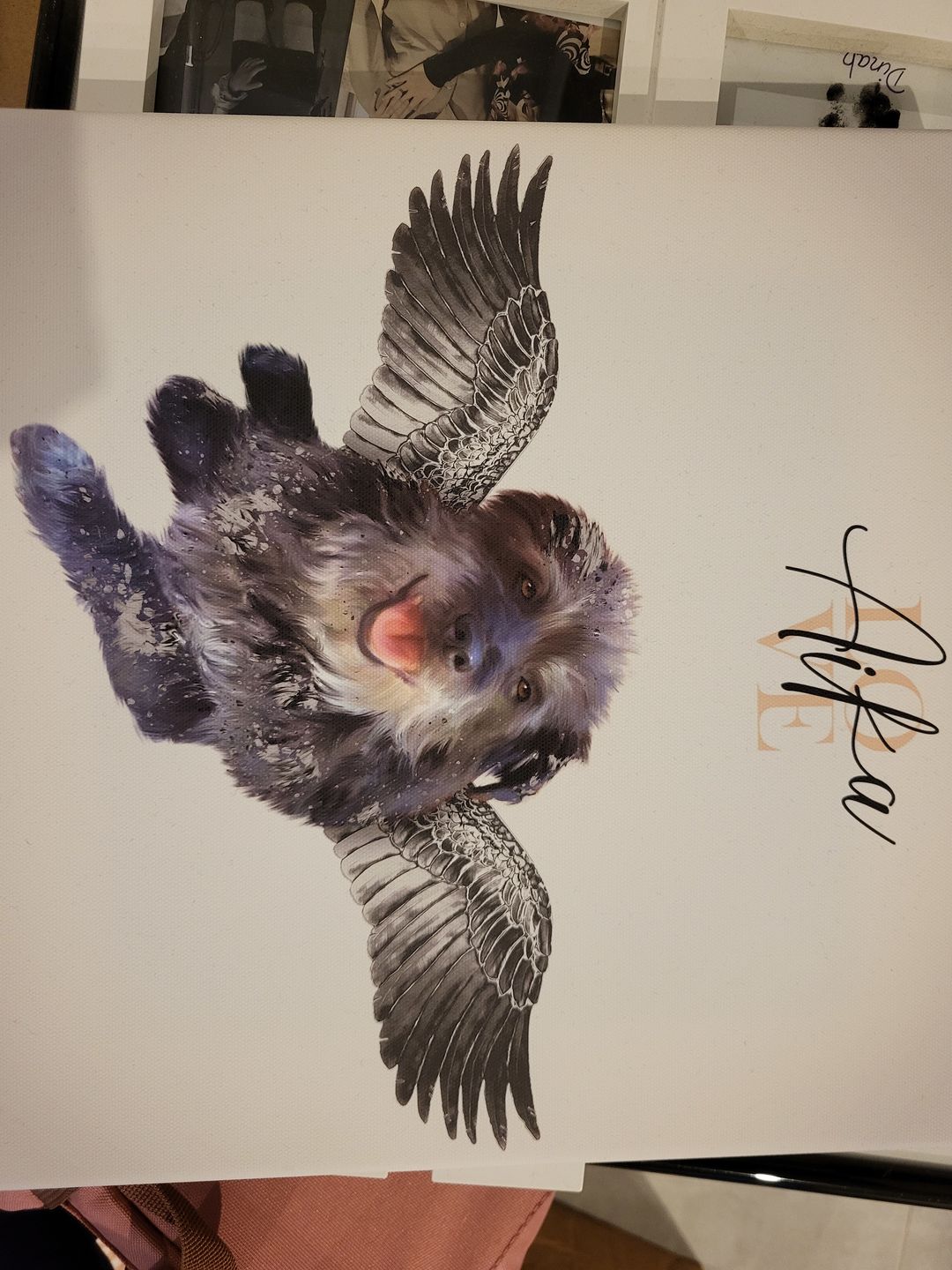 Customer photo review of Personalisiertes Portrait - Silberner Engel Stil