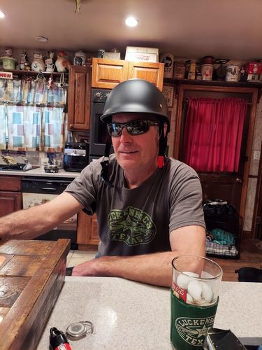Customer photo review of Smallest & Lightest DOT Open Face Polo Helmet- Matte Black