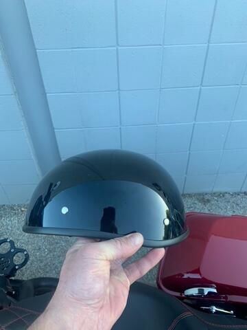 Customer photo review of World's Smallest & Lightest DOT Open Beanie Helmet - Gloss Black
