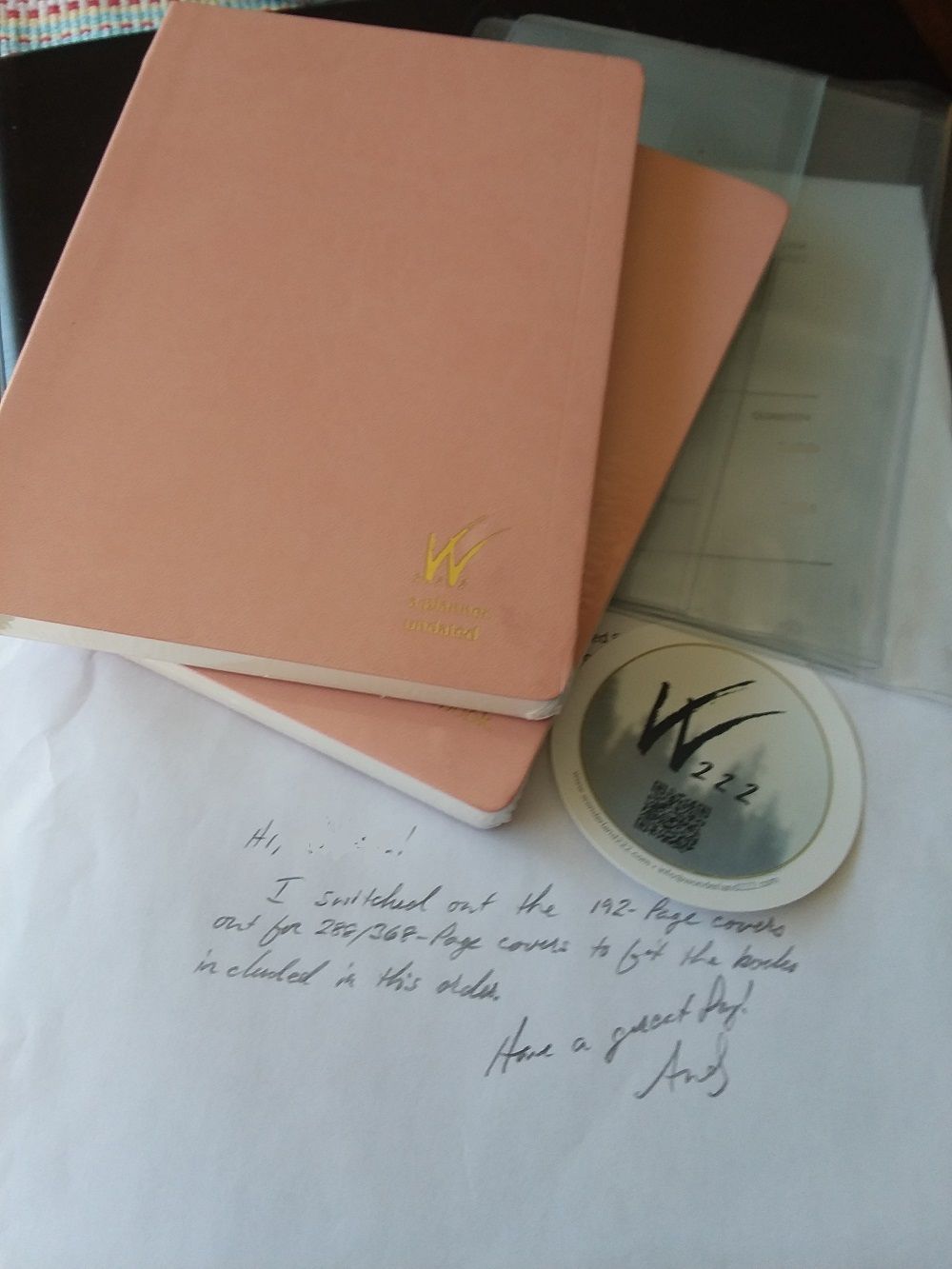 Customer photo review of NEW Vinyl Clear Notebook / Planner Cover V.2