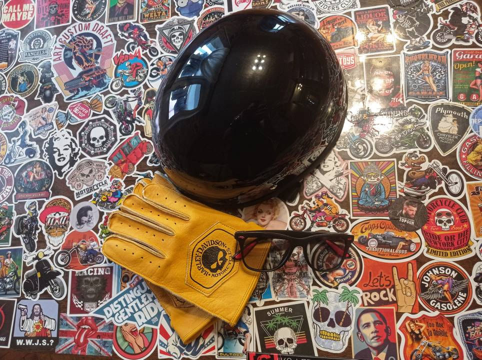 Customer photo review of World's Smallest & Lightest DOT Open Beanie Helmet - Gloss Black