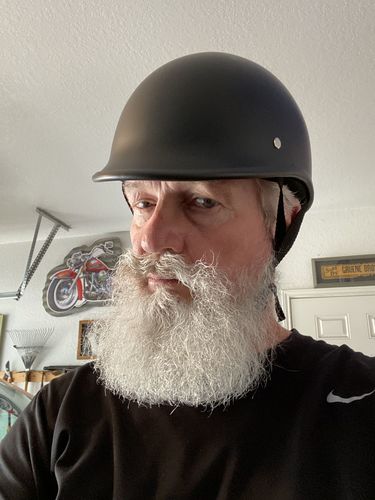 Customer photo review of Smallest & Lightest DOT Open Face Polo Helmet- Matte Black