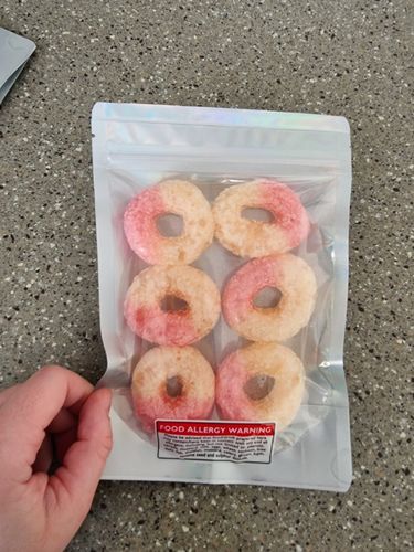 Customer photo review of Freeze Dried Peach Rings
