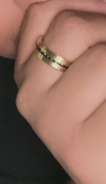 Customer photo review of Black Stone Engravable Matte Band