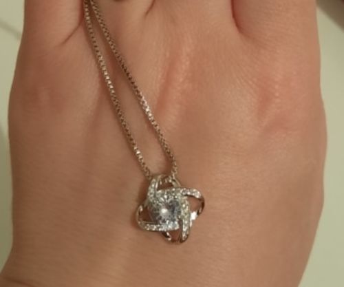 Customer photo review of White Gold Necklace - With Real Rose - To My Love
