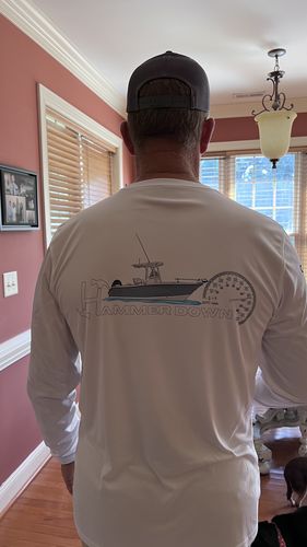 Customer photo review of Captain & Crew Drifit Custom Boat Shirts - Long Sleeve