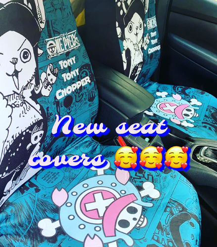 Customer photo review of Tony Tony Chopper Car Seat Covers Custom Anime Mix Manga One Piece Car Interior Accessories