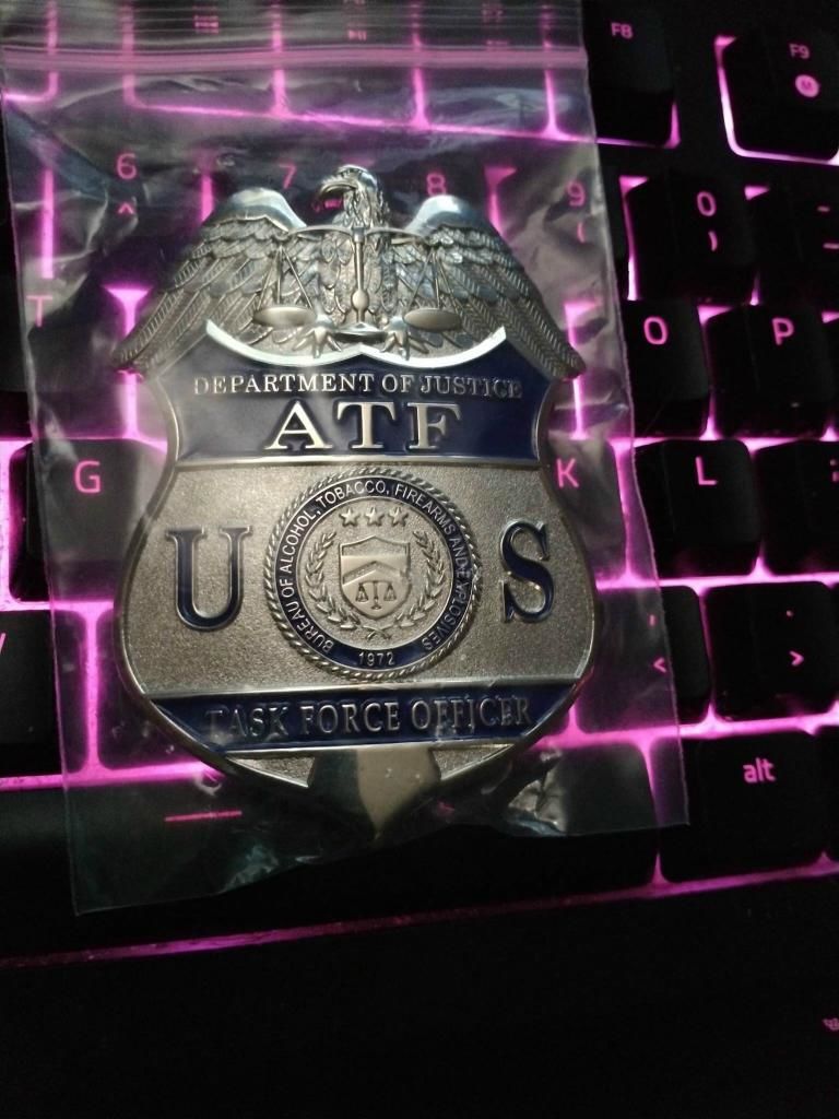 Customer photo review of US ATF TFO Task Force Officer Badge Replica Movie Props