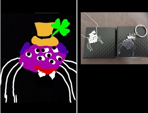 Customer photo review of LOANYA persönliche Kinderzeichnung als Halskette oder Anhänger